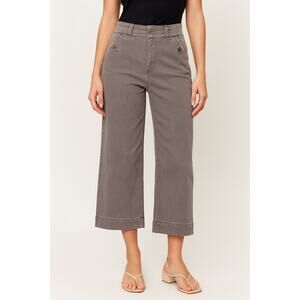 SPANX Stretch Twill Cropped WideLeg Pants Taupe small Staple Casual comfort